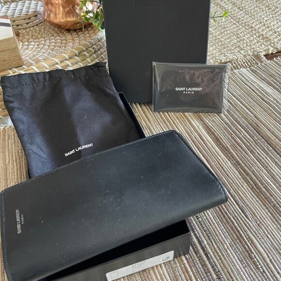 Saint Laurent bifold long wallet with box black YSL - Picture 1 of 12